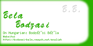 bela bodzasi business card